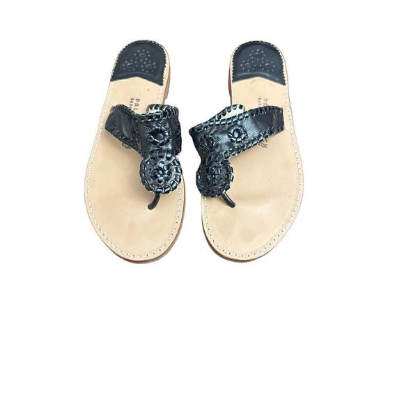 Palm Beach Sandals Classic Black Made in USA Women's size 10 - Picture 1 of 8